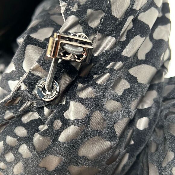 Diane von Furstenberg Metallic Animal Print Down Feather Puffer Jacket Coat Size - Picture 8 of 15